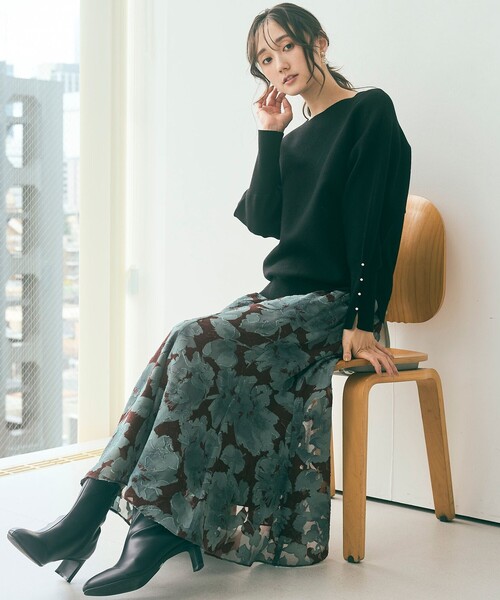 「ANY SIS」 フレアスカート 2 ベージュ レディース_画像8