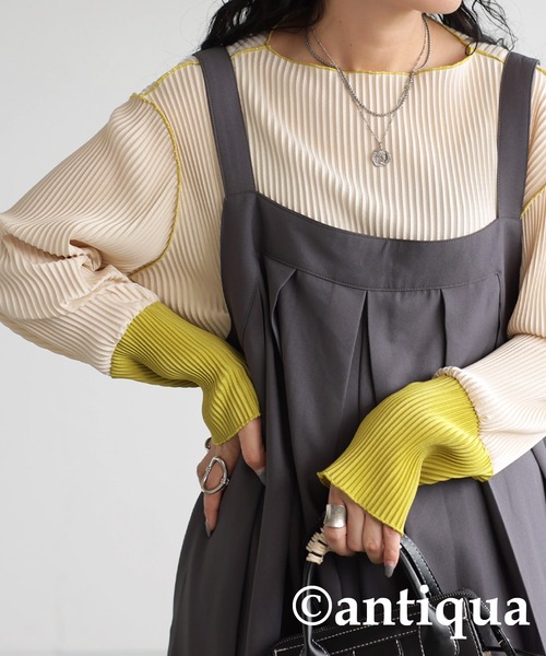 「antiqua」 長袖カットソー ONESIZE ベージュ レディース_画像6