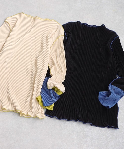 「antiqua」 長袖カットソー ONESIZE ベージュ レディース_画像8