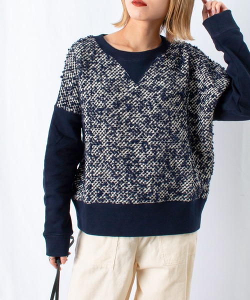 「malla」 スウェットカットソー FREE ネイビー レディース_画像2