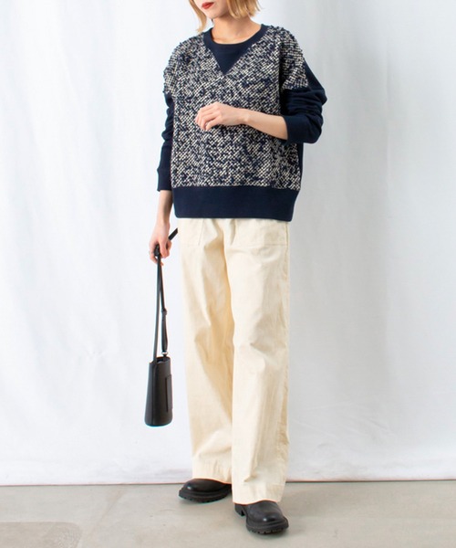 「malla」 スウェットカットソー FREE ネイビー レディース_画像3