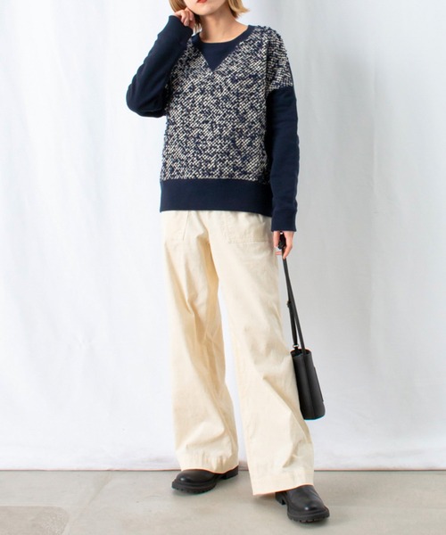 「malla」 スウェットカットソー FREE ネイビー レディース_画像4