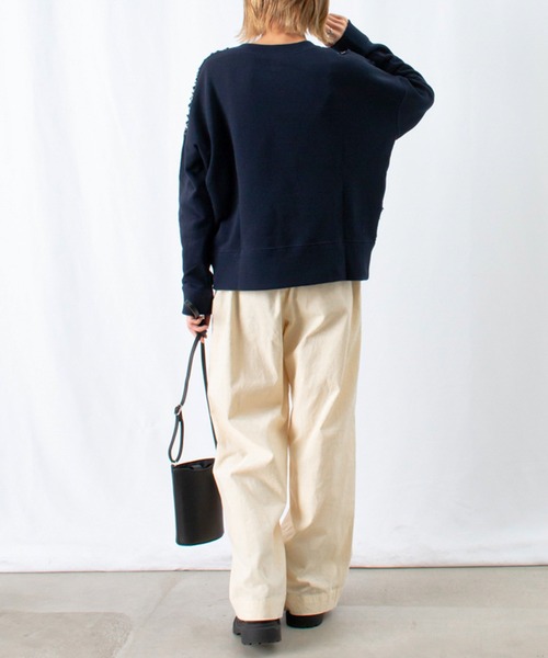 「malla」 スウェットカットソー FREE ネイビー レディース_画像5