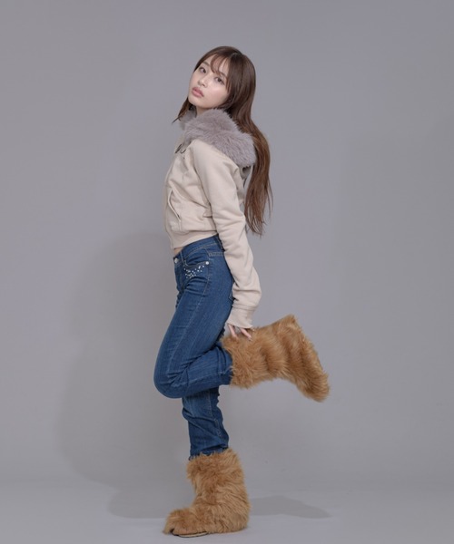 「FCMM」 ジップアップパーカー SMALL ベージュ レディース_画像6