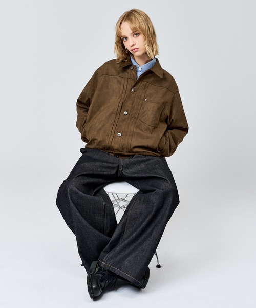 WETTEMPT ブルゾン アウター FAUX SUEDE TRUCKER JACKET / フェイク