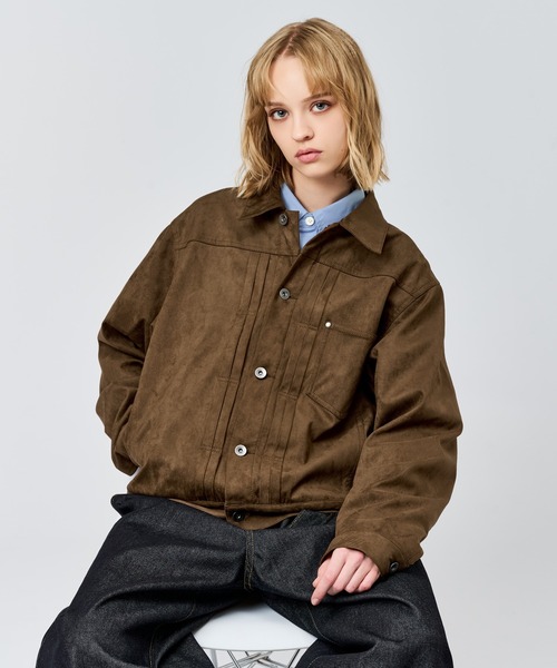 WETTEMPT ブルゾン アウター FAUX SUEDE TRUCKER JACKET / フェイク