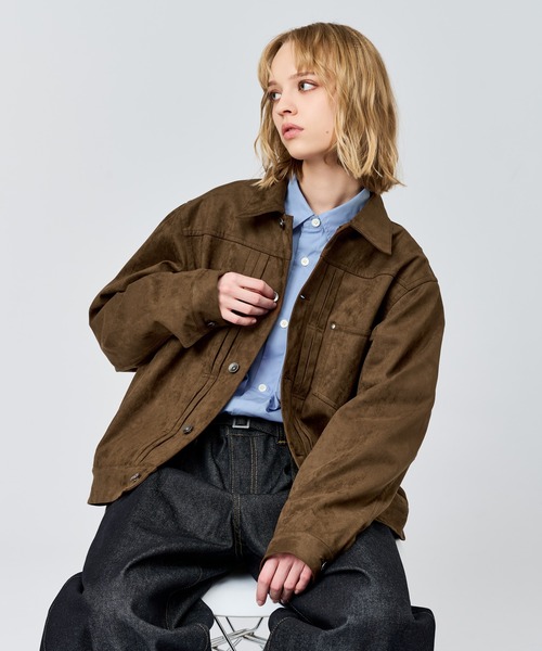 WETTEMPT ブルゾン アウター FAUX SUEDE TRUCKER JACKET / フェイク