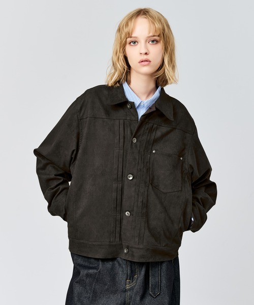 WETTEMPT ブルゾン アウター FAUX SUEDE TRUCKER JACKET / フェイク