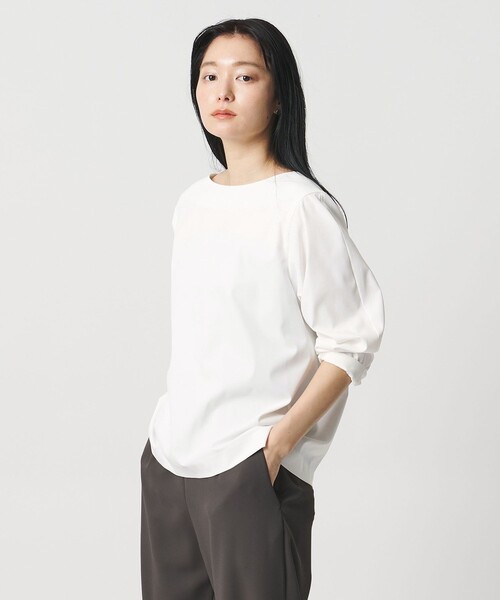 ユナイテッドアローズ×Domaniボートネック×ドルマン七分袖ブラウス ホワイト MARW UNITED ARROWS（マルゥ ユナイテッドアローズ） ブラウス シャツ