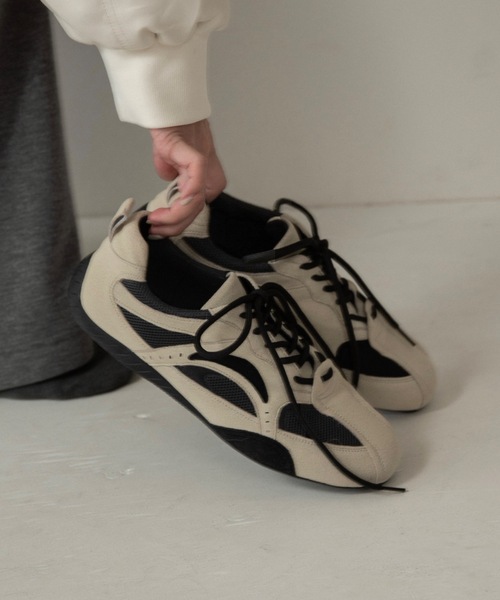 lawgy（ラウジー） スニーカー mesh different material flat sneaker