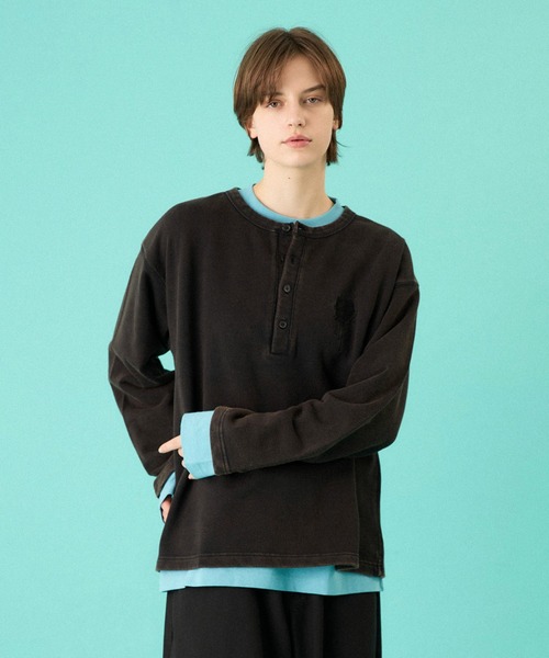 ONCILY（オンシェリー） ヘンリーネック tシャツ HEART LOGO HENLEY