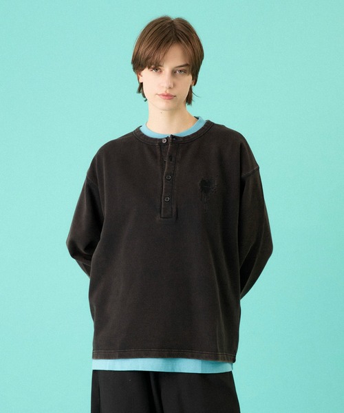 ONCILY（オンシェリー） tシャツ HEART LOGO HENLEY NECK LAYERED SET