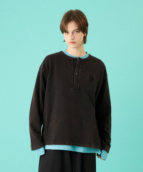 ONCILY（オンシェリー） tシャツ HEART LOGO HENLEY NECK LAYERED SET