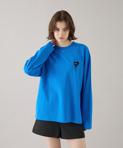ONCILY（オンシェリー） ヘンリーネック tシャツ HEART LOGO HENLEY