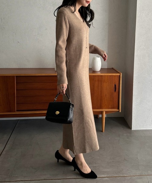 「Eclat one」 ニットワンピース FREE アイボリー レディース_画像7