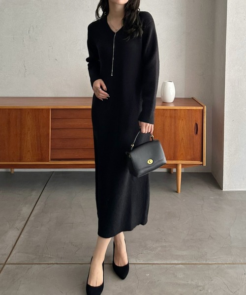 「Eclat one」 ニットワンピース FREE アイボリー レディース_画像9