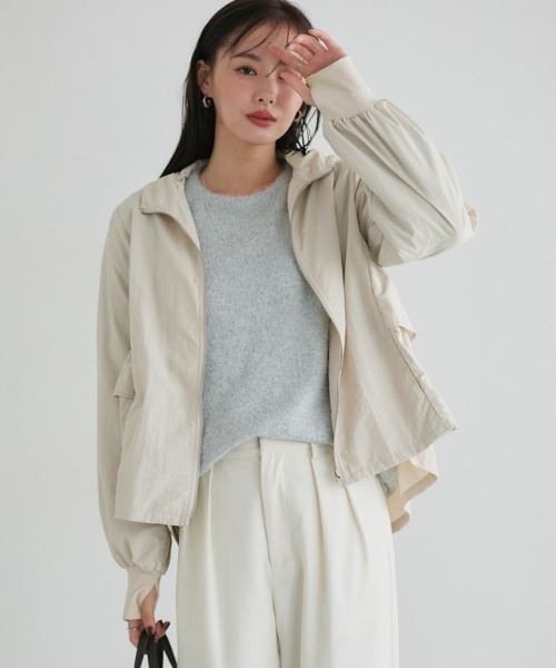 「Pierrot」 ジップアップパーカー M アイボリー レディース_画像9