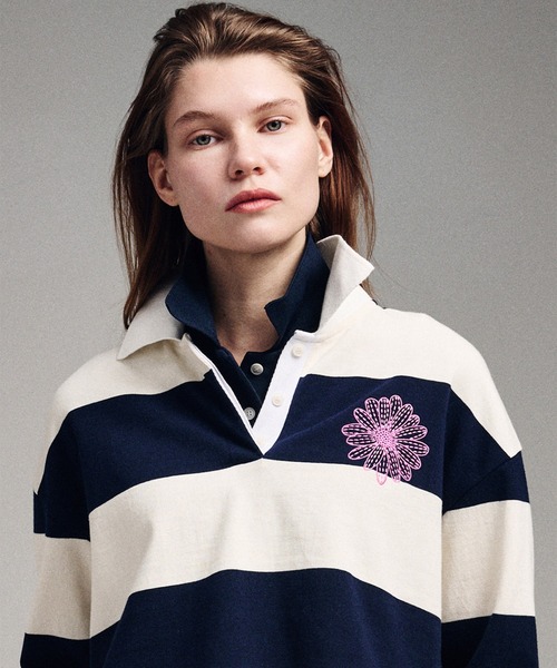 「Mardi Mercredi」 長袖ポロシャツ FREE アイボリー レディース_画像4