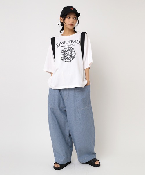 「URCH RNA」 7分袖カットソー FREE ブルー レディース_画像4