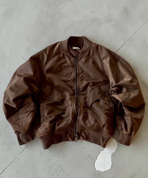 Perushu ブルゾン アウター L2B double zip up button flight jacket