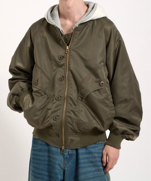 L2B フライトジャケット 60s CONMERジップ Perushu ブルゾン アウター L2B double zip up button flight jacket