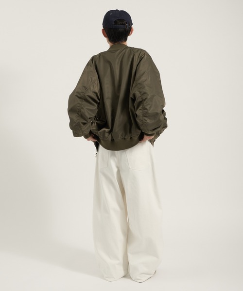 Perushu ブルゾン アウター L2B double zip up button flight jacket
