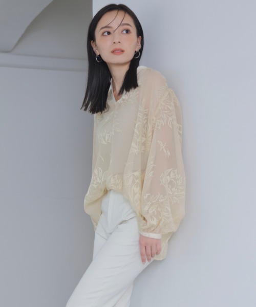 「anuans」 長袖チュニック FREE ネイビー レディース_画像6