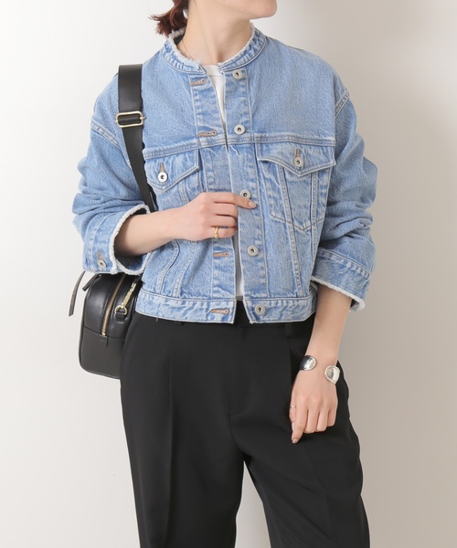Spick and Span デニムノーカラージャケット Spick＆Span（スピック アンド スパン） 「Spick & Span」 デニム