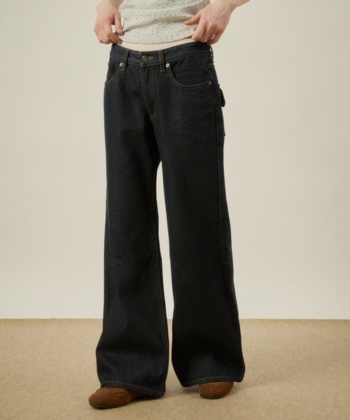 hazyl ジーンズ デニム デニムパンツ Low-rise wide-leg pants