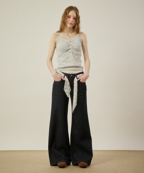 hazyl ジーンズ デニム デニムパンツ Low-rise wide-leg pants