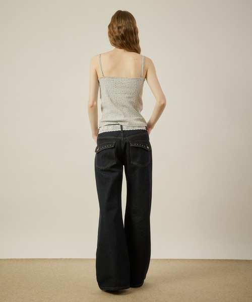 hazyl ジーンズ デニム デニムパンツ Low-rise wide-leg pants