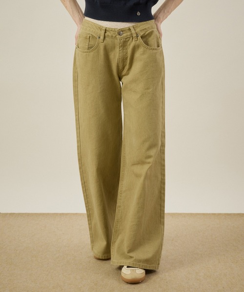 hazyl ジーンズ デニム デニムパンツ Low-rise wide-leg pants