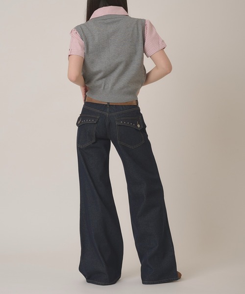 hazyl ジーンズ デニム デニムパンツ Low-rise wide-leg pants