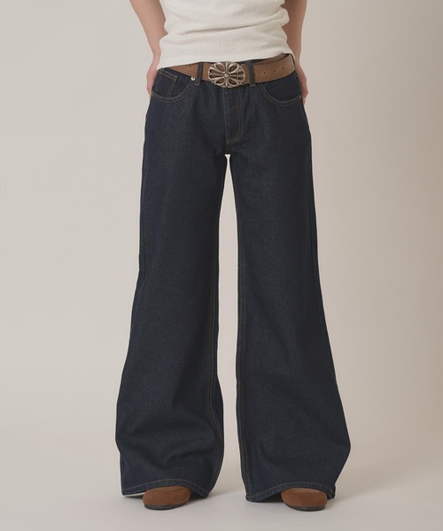hazyl ジーンズ デニム デニムパンツ Low-rise wide-leg pants