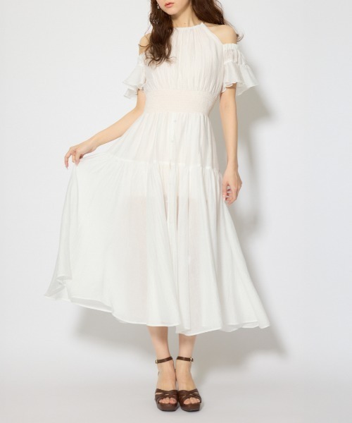 ワンピース 2WAYホルターネックロンパース 春服 夏服の画像