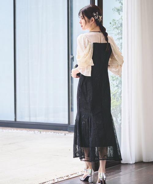 「RUIRUE BOUTIQUE」 7分袖ワンピース S ブラウン系その他 レディースの画像