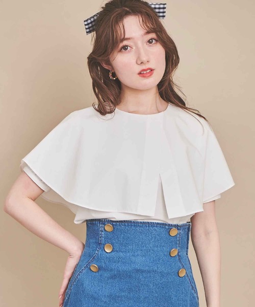「31 Sons de mode」 半袖ブラウス フリー サックスブルー レディース_画像3