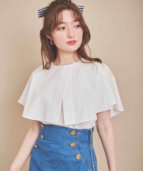 「31 Sons de mode」 半袖ブラウス フリー サックスブルー レディース_画像4