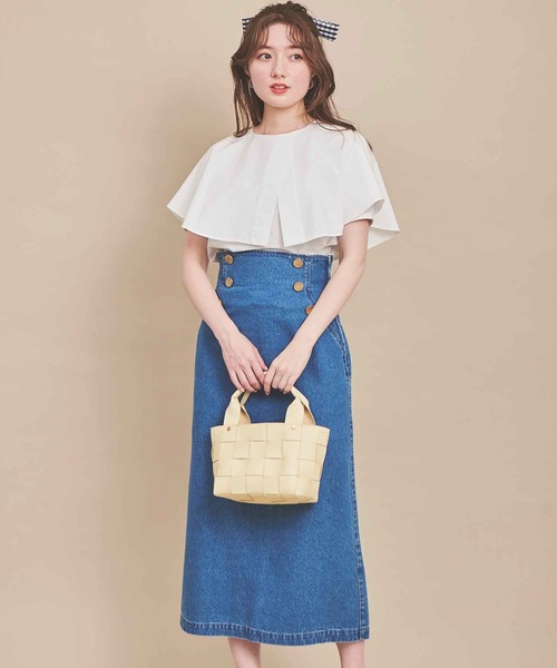 「31 Sons de mode」 半袖ブラウス フリー サックスブルー レディース_画像5