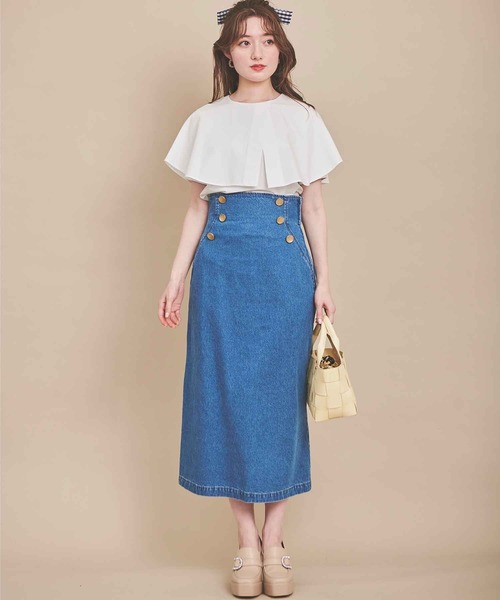 「31 Sons de mode」 半袖ブラウス フリー サックスブルー レディース_画像6