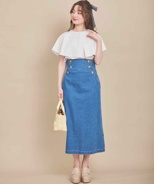 「31 Sons de mode」 半袖ブラウス フリー サックスブルー レディース_画像7