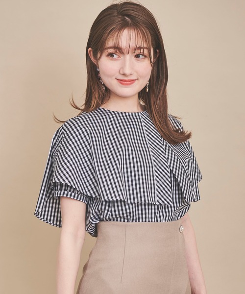 「31 Sons de mode」 半袖ブラウス フリー サックスブルー レディース_画像9