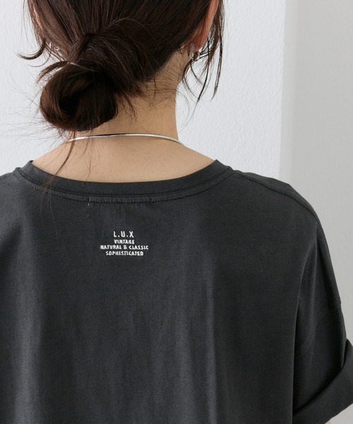 tシャツ 汗ジミ防止加工ワンポイントロゴ刺繍Tシャツ レディースの画像
