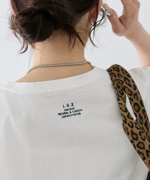 tシャツ 汗ジミ防止加工ワンポイントロゴ刺繍Tシャツ レディースの画像