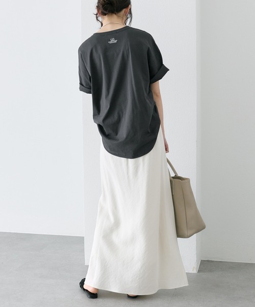 tシャツ 汗ジミ防止加工ワンポイントロゴ刺繍Tシャツ レディースの画像