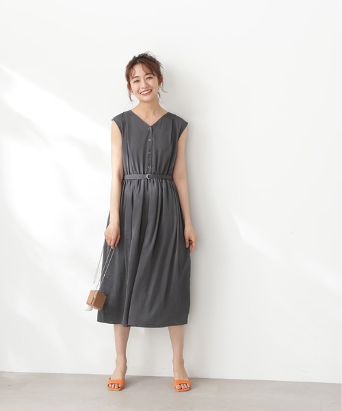 「N.(N. Natural Beauty Basic)」 ノースリーブワンピース MEDIUM ベージュ レディース_画像4