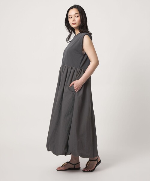 新品　Naptime　ノースリーブバルーンワンピース A DAY IN THE LIFE ワンピース カット×ナイロン バルーン ノースリーブ