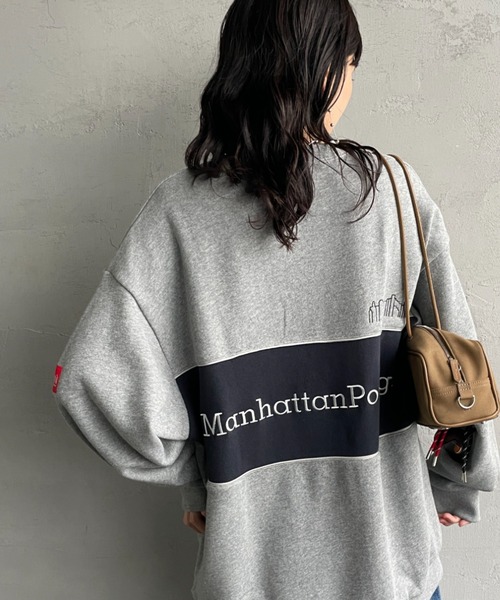 「Manhattan Portage」 スウェットカットソー S ネイビー レディース_画像2