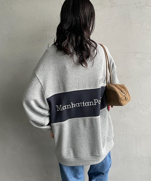 「Manhattan Portage」 スウェットカットソー S ネイビー レディース_画像6
