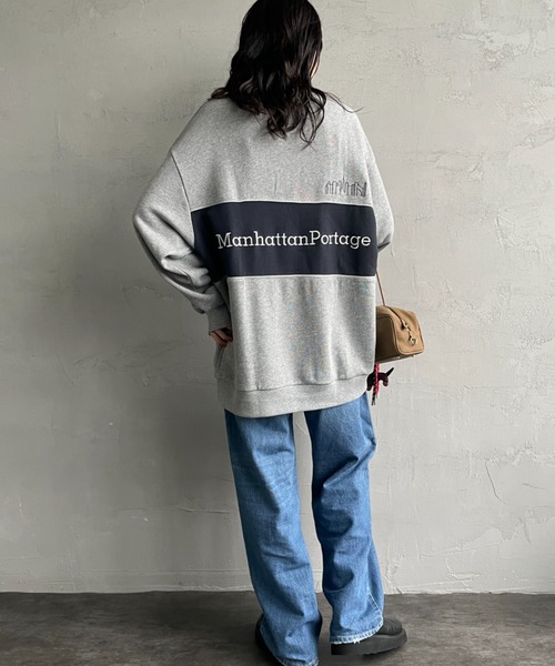 「Manhattan Portage」 スウェットカットソー S ネイビー レディース_画像9